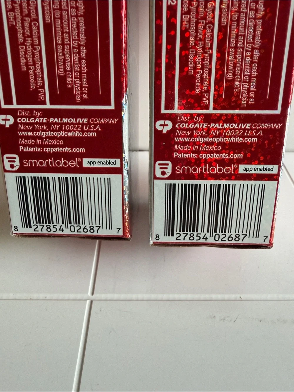 Colgate Optic White Advanced Toothpaste -  Stain Prevention Set of 2 3.2oz Each